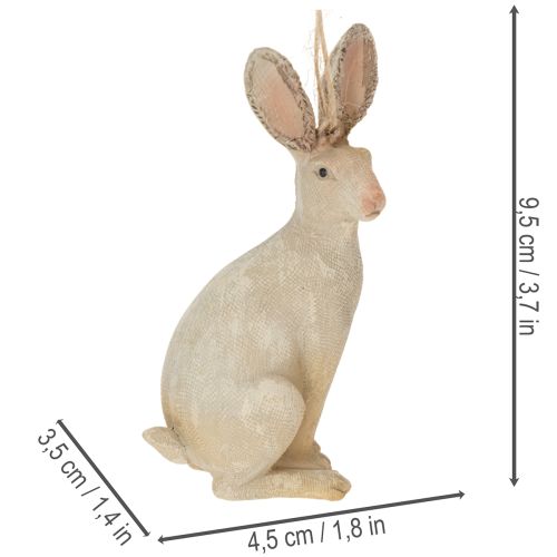 Article Figurine lapin de Pâques à suspendre décoration de Pâques polyrésine H9,5cm 4pcs