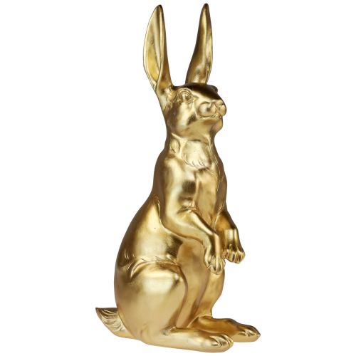 Floristik24 Lapin de Pâques décoratif doré Décoration de Pâques lapin debout H42cm