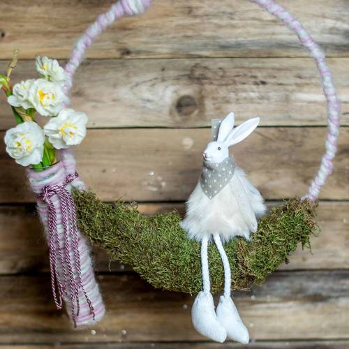 Floristik24 Lapin de Pâques Bordure Siège Lapin 20cm Figurine Pâques Décoration de Pâques 4pcs
