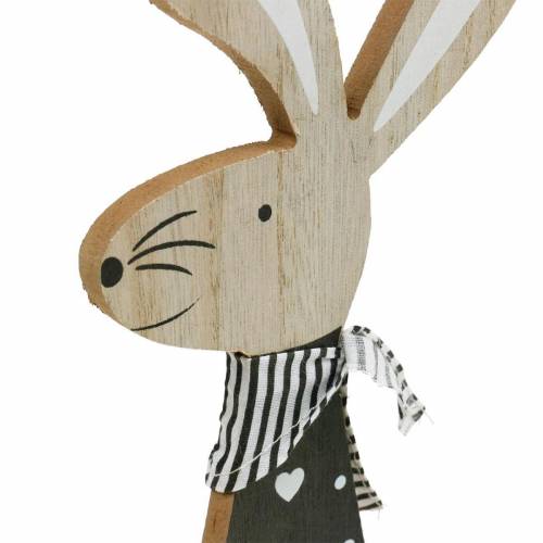 Floristik24 Lapin de Pâques noir et blanc stand décoration de Pâques lapin en bois figure lot de 2