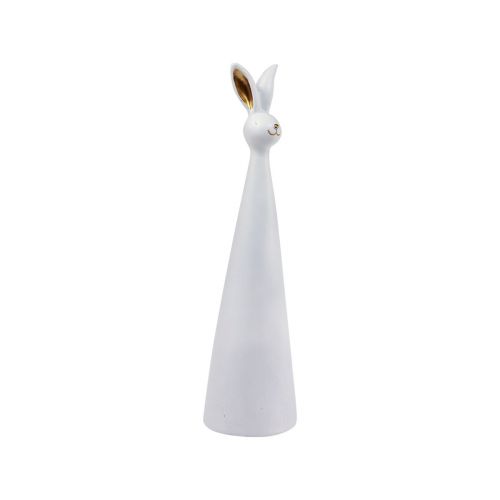 Floristik24 Lapin de Pâques en or blanc Lapin de décoration de Pâques Ø7cm H27,5cm