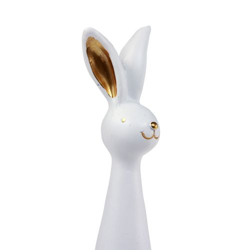 Floristik24 Lapin de Pâques en or blanc Lapin de décoration de Pâques Ø7cm H27,5cm