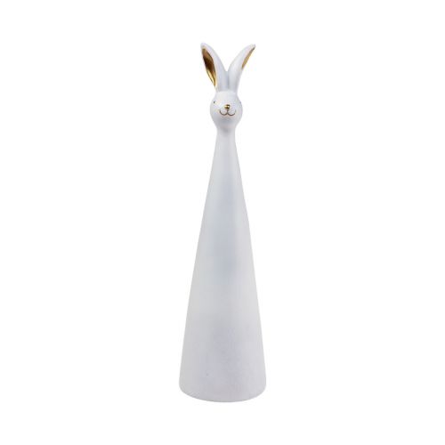Floristik24 Lapin de Pâques en or blanc Lapin de décoration de Pâques Ø7cm H27,5cm