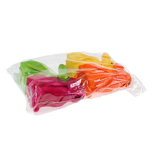 Floristik24 Lapin de Pâques assorti 15cm floqué 4pcs