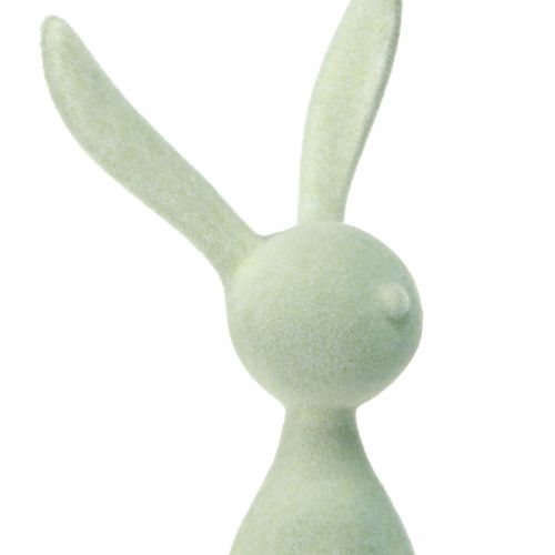 Floristik24 Décoration de Pâques Lapin assis floqué – 2e choix – Vert marron 36 cm 3 pièces