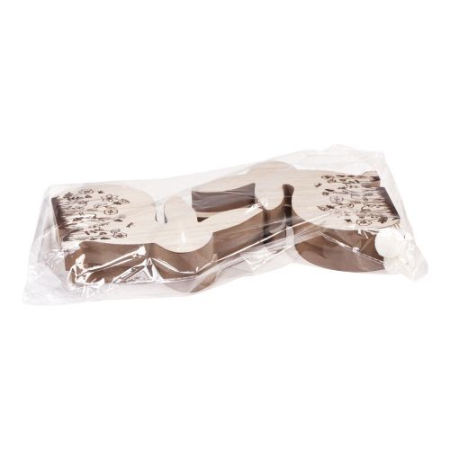 Article Lapins de Pâques lapins en bois assis marron naturel 18,5×18cm 4 pcs