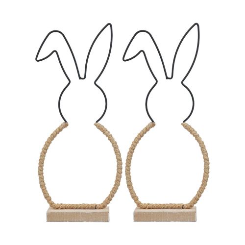 Article Décoration de table lapin de Pâques décoration bohème en fil de fer de Pâques 24cm 2pcs