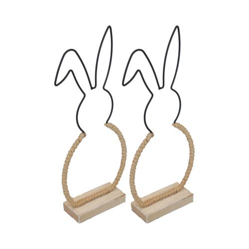 Décoration de table lapin de Pâques décoration bohème en fil de fer de Pâques 24cm 2pcs