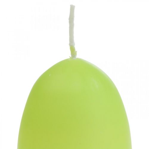 Floristik24 Bougies de Pâques en forme d&#39;oeuf, bougies oeuf Pâques lime Ø4.5cm H6cm 6pcs