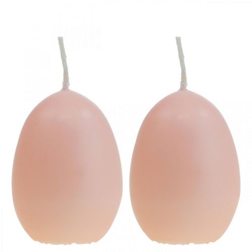 Floristik24 Bougies de Pâques forme d&#39;oeuf, bougies oeuf Pâques Pêche Ø4.5cm H6cm 6pcs