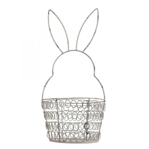 Floristik24 Panier de Pâques panier en fil Lapin de Pâques Shabby Ø12cm H26,5cm