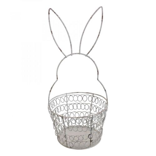 Floristik24 Panier de Pâques panier en fil Lapin de Pâques Shabby Ø12cm H26,5cm