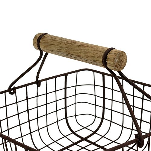Floristik24 Panier de Pâques en métal trié. Marron 4pcs
