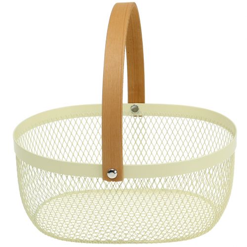 Floristik24 Panier pascal en métal crème 23,5 x 18 x 10 cm
