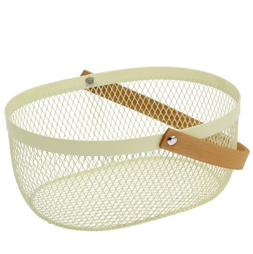 Floristik24 Panier pascal en métal crème 23,5 x 18 x 10 cm