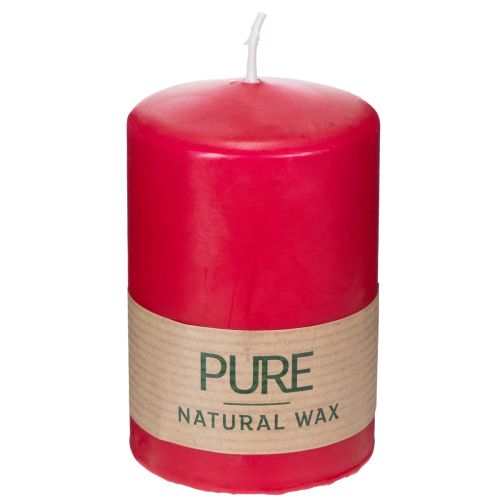Bougie pilier PURE, bougie en cire naturelle pour une ambiance chaleureuse à la maison, 9 cm
