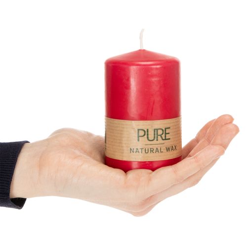Article Bougie pilier PURE, bougie en cire naturelle pour une ambiance chaleureuse à la maison, 9 cm