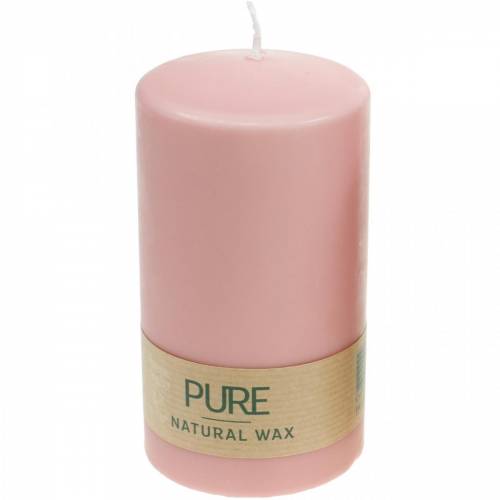 Article Bougie pilier PURE 130/70 bougie décorative rose cire naturelle durable