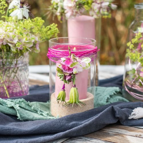 Article Bougie pilier PURE 90/60 bougie décorative rose décoration de bougie en cire naturelle durable