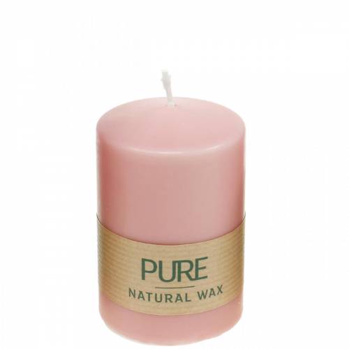 Floristik24 Bougie pilier PURE 90/60 bougie décorative rose décoration de bougie en cire naturelle durable