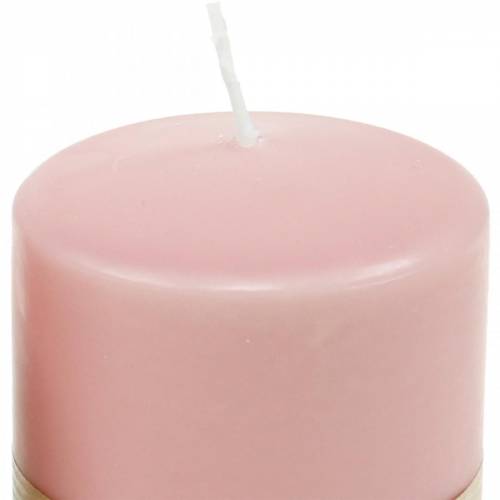 Article Bougie pilier PURE 90/70 bougie en cire naturelle rose décoration de bougie durable