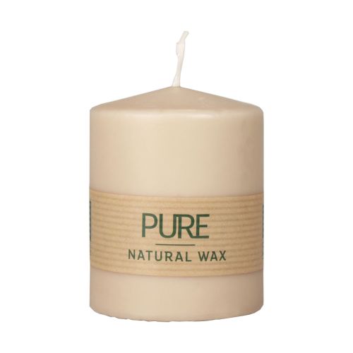 Article Bougie pilier PURE Beige Wenzel Candles Marron clair 90/70mm