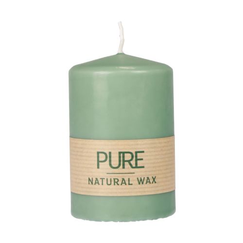 Bougie pilier PURE bougies Wenzel vert émeraude 90/60mm
