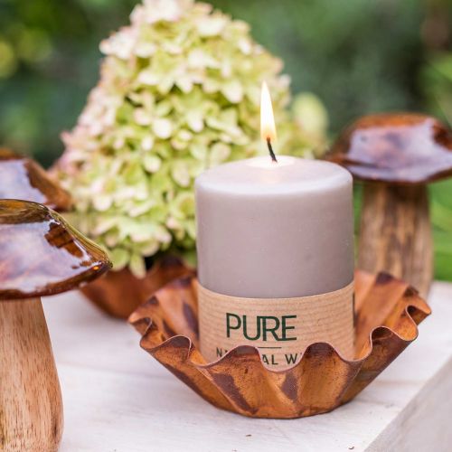 Article Bougie pilier Pure marron 90/70 bougie durable stéarine et cire naturelle de colza