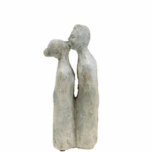Floristik24 Figurine décorative couple embrassant pierre coulée gris 10 × 8cm H28cm