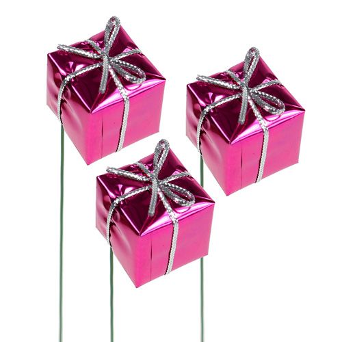 Floristik24 Paquet 2.5cm sur le fil rose 60pcs