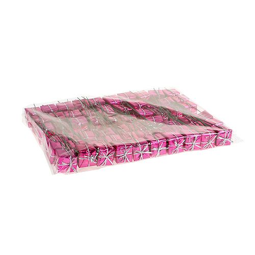 Floristik24 Paquet 2.5cm sur le fil rose 60pcs