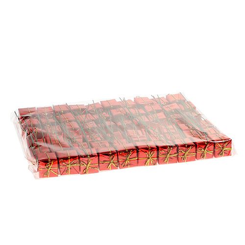 Floristik24 Paquet sur fil 2.5cm rouge 60pcs