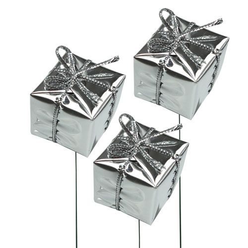 Paquet sur fil argent 2.5cm 60pcs | Floristik24.be
