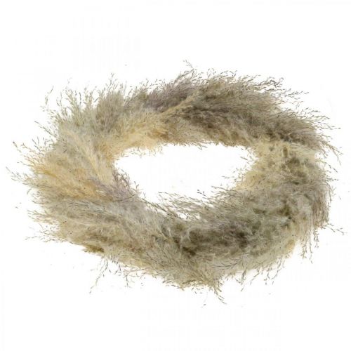 Article Couronne de porte en herbe de pampa séchée couronne de fleurs séchées Ø31cm