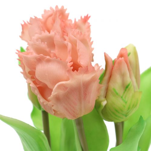 Floristik24 Parrot Tulip Real-Touch en Pot Rose 23cm