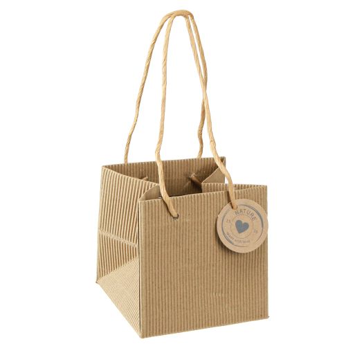 Floristik24 Pot de fleurs en papier sac à plantes feuille naturelle 10,5 cm 10 pièces