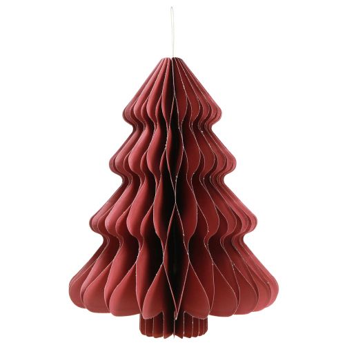 Article Sapin de Noël en papier à suspendre Bordeaux H40cm 2pcs