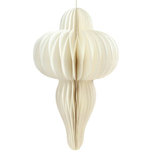 Floristik24 Décorations de Noël en papier ornement blanc argenté H40cm 2pcs