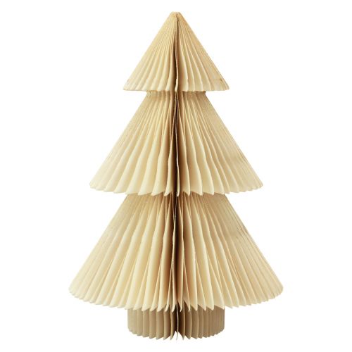 Papier Sapin de Noël en papier Sapin de Noël crème doré H30cm