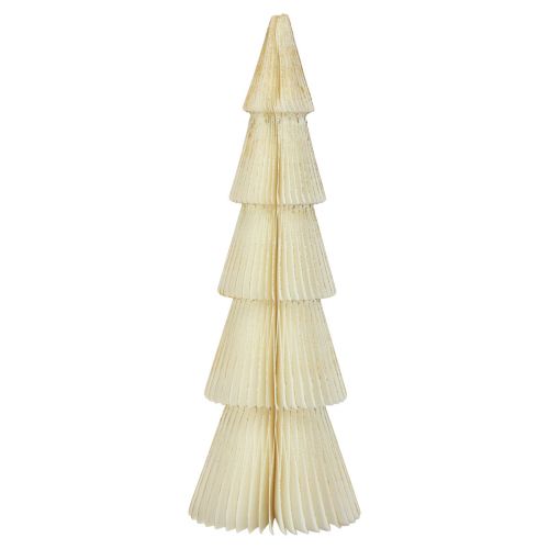 Floristik24 Sapin de Noël en papier Sapin de Noël en papier blanc, doré H60cm