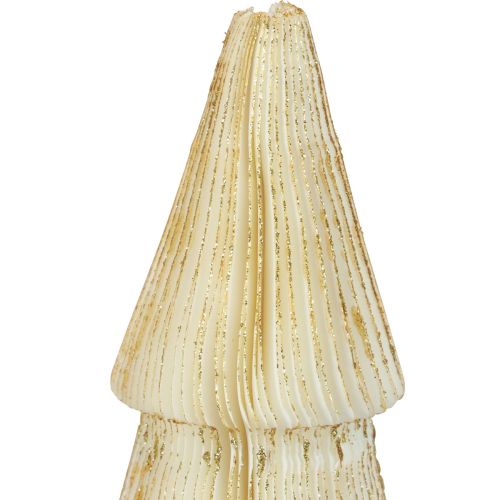 Floristik24 Sapin de Noël en papier Sapin de Noël en papier blanc, doré H60cm