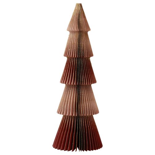 Article Sapin de Noël en papier petit bordeaux H30cm