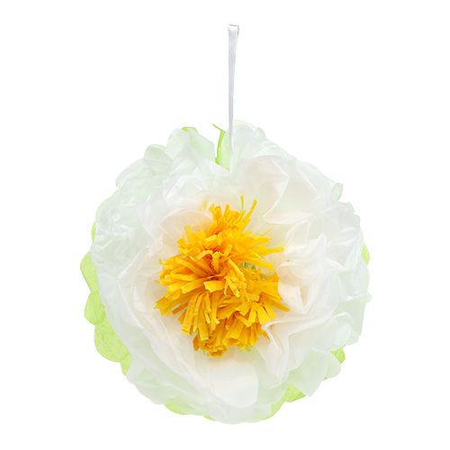 Floristik24 Fleur en papier Ø28cm à suspendre vert-blanc