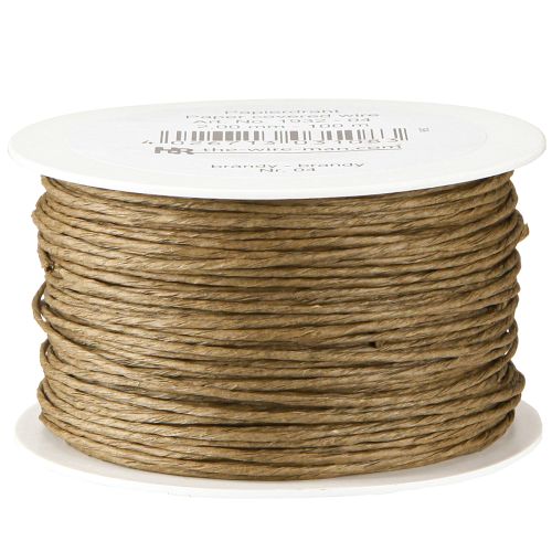 Floristik24 Fil de papier artisanal fil enroulé marron Ø2mm 100m