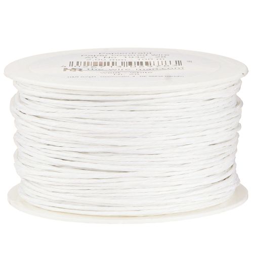 Floristik24 Fil de papier blanc 2 mm 100 m