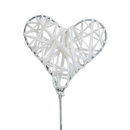 Floristik24 Cœur de papier sur fil 5cm Blanc 36P