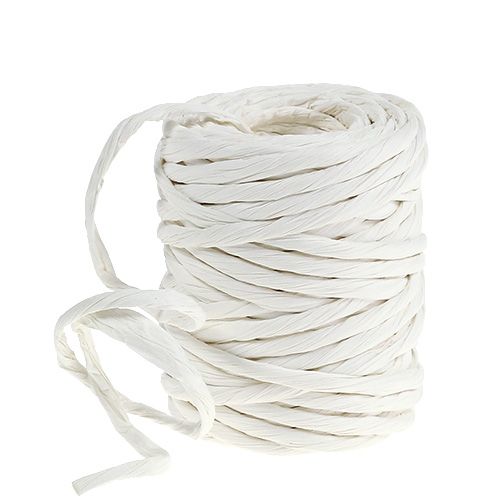 Floristik24 Cordon de papier 6mm 23m blanc
