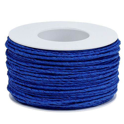 Cordon papier enroulé de fil Ø2mm 100m bleu