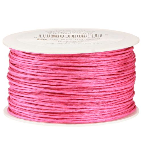 Floristik24 Cordon de papier enroulé Ø2mm 100m rose