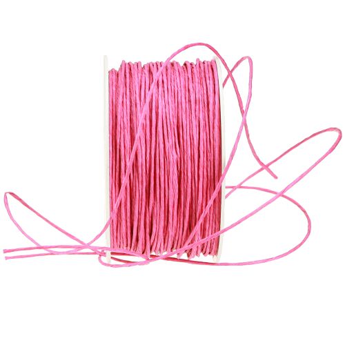 Article Cordon de papier enroulé Ø2mm 100m rose